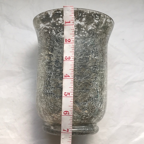 Silver Mercury Glass Pilar candle holder - Picture 7 of 8